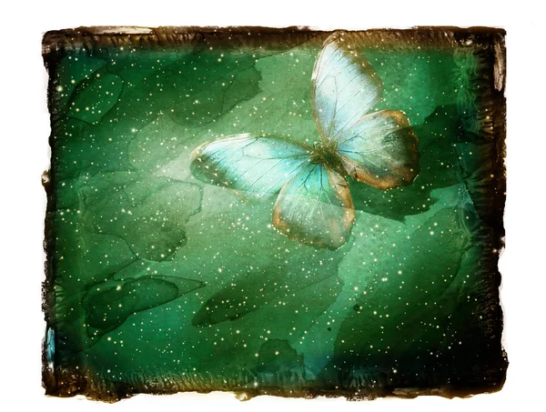 Schmetterlingshimmel Hintergrund Aquarell — Stockfoto
