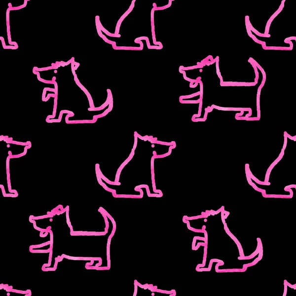 Seamless watercolor pattern with dogs