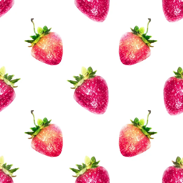 Seamless Watercolor Pattern Strawberry — Stock Photo, Image
