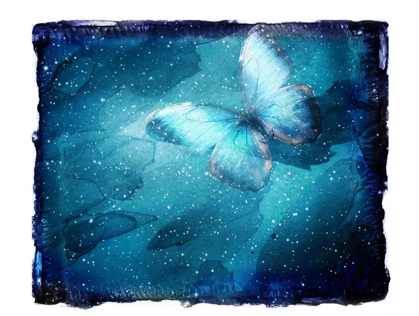Schmetterlingshimmel Hintergrund Aquarell — Stockfoto
