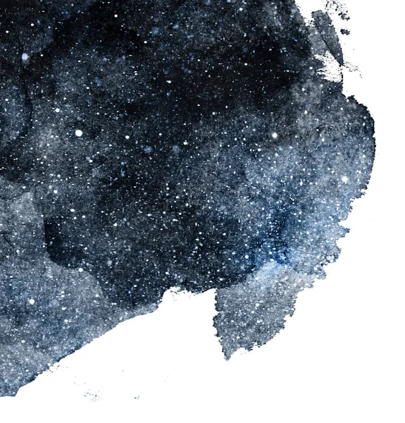 Cielo Nocturno Con Estrellas Nebulosa Esquina Acuarela — Foto de Stock