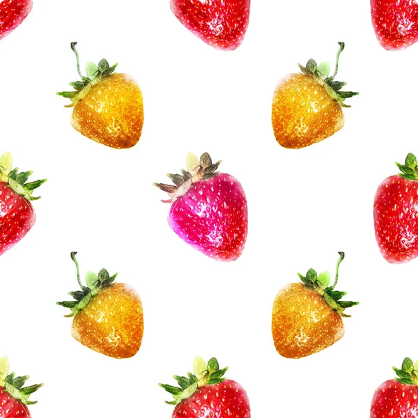 Seamless Watercolor Pattern Strawberry — Stock Photo, Image