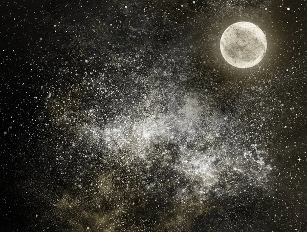 Night Sky Stars Moon — Stock Photo, Image