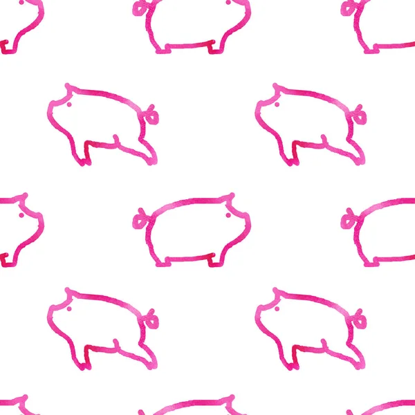 Patrón Sin Costura Con Cerdos — Foto de Stock