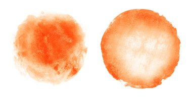 Arkaplan olarak beyaz üzerine iki suluboya daire