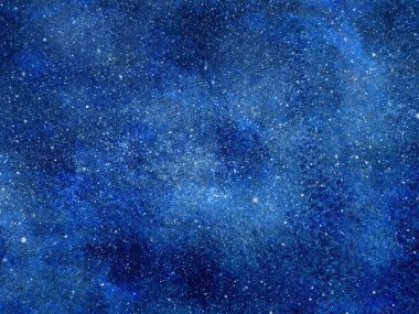 Arka planda yıldızlar olan gece gökyüzü. Suluboya