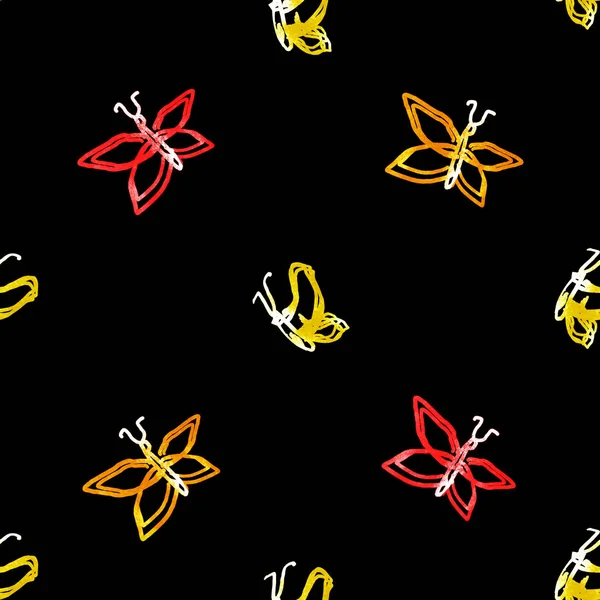 Seamless Watercolor Pattern Butterflies Black — Stock Photo, Image