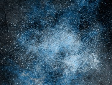 Yıldızlı ve nebulalı gece gökyüzü. Suluboya