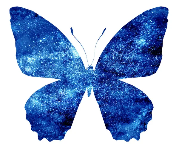 Μπλε Πεταλούδα Που Απομονώνονται Λευκό — Φωτογραφία Αρχείου