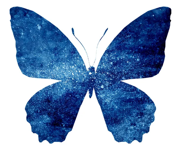 Blauer Schmetterling Isoliert Auf Weiß — Stockfoto
