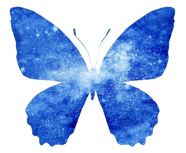 Blue Butterfly Isolated White — Stock Photo, Image