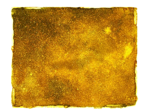 Złote Izolowane Tło Akwarela — Zdjęcie stockowe