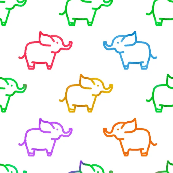 Seamless Pattern Elephants — Stock Photo, Image