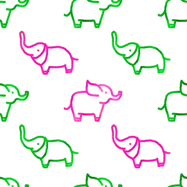 Seamless Pattern Elephants — Stock Photo, Image