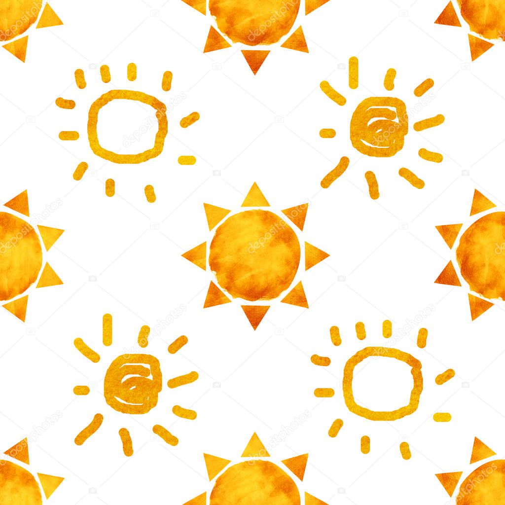 Seamless pattern with sun