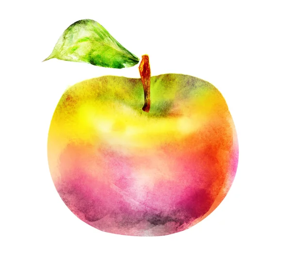 Watercolor Apple White Silhouette — Stock Photo, Image
