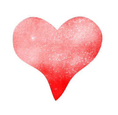 Suluboya kalp beyaz üzerine