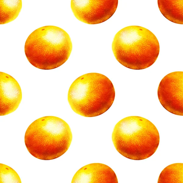 Seamless Watercolor Pattern Citrus — ストック写真