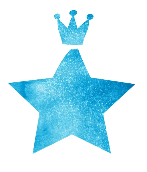 Watercolor Star Crown White — Stock Photo, Image