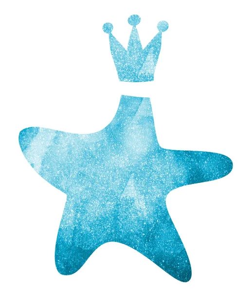 白い冠を持つ水彩星 — ストック写真