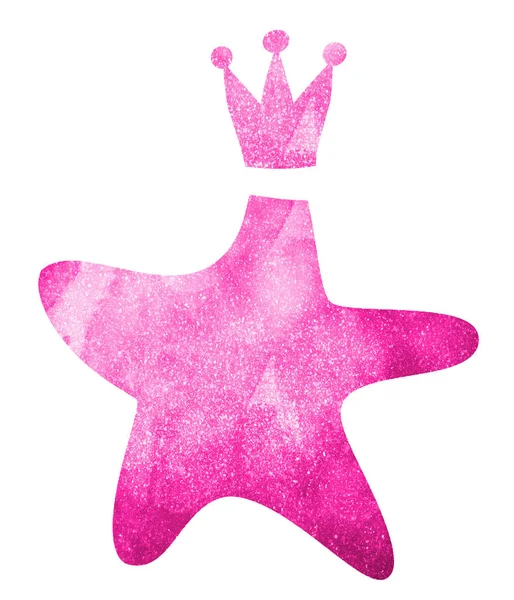 Watercolor Star Crown White — Stock Photo, Image