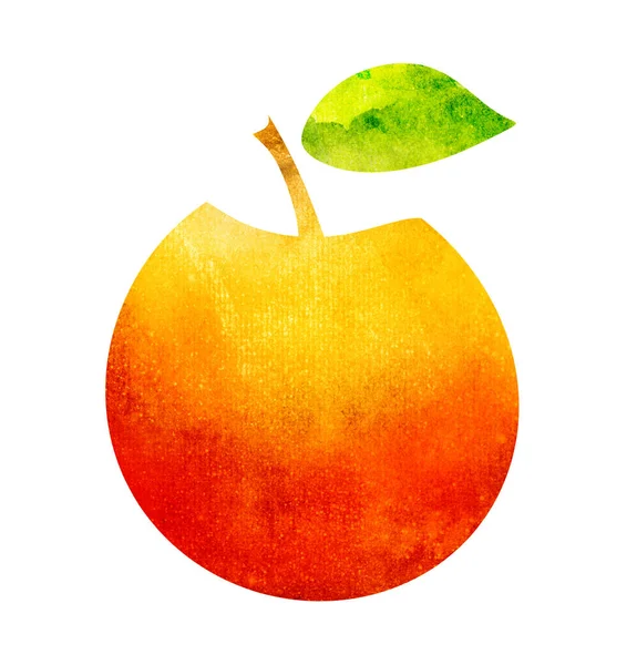 Watercolor Apple White Silhouette — Stock Photo, Image