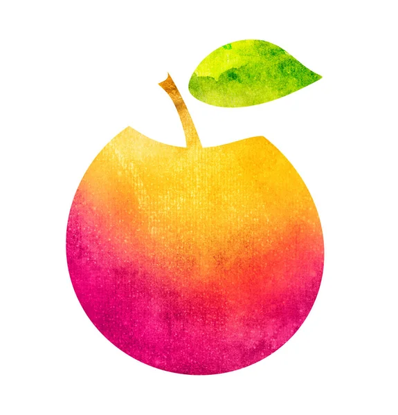 Jablko Akvarelem Silueta — Stock fotografie