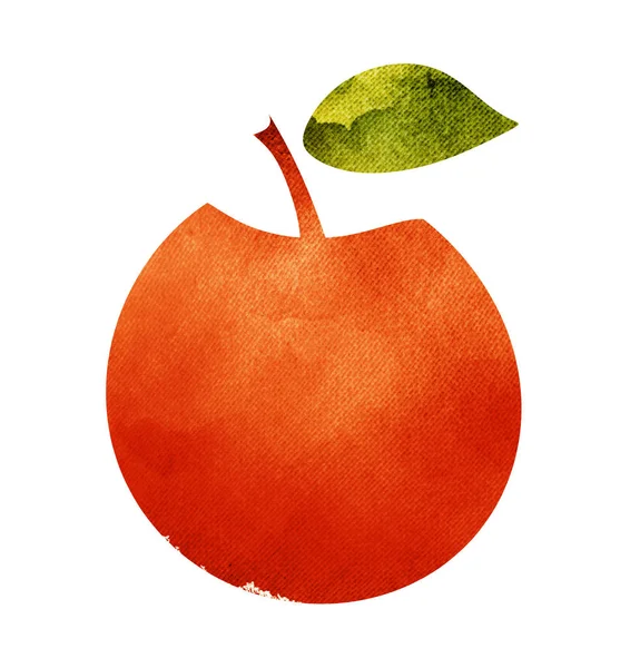 Jablko Akvarelem Silueta — Stock fotografie