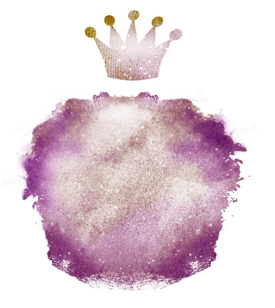 Watercolor Circle Crown Isolated White — Stock Photo, Image