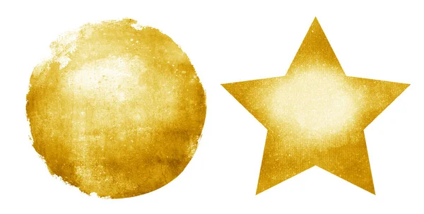 Two Watercolor Circle Star White Background — Stock Photo, Image