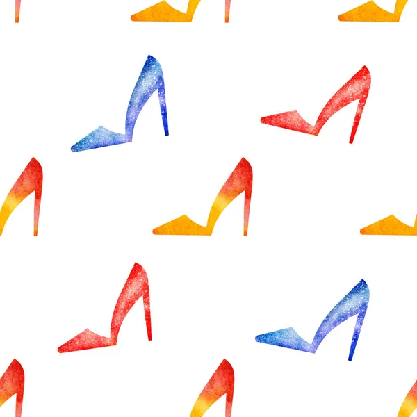 Бесшовный Рисунок Женской Обувью — стоковое фото