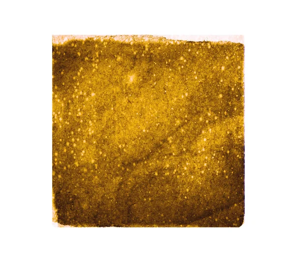 Aquarell Goldenes Quadrat Auf Weißem Hintergrund — Stockfoto