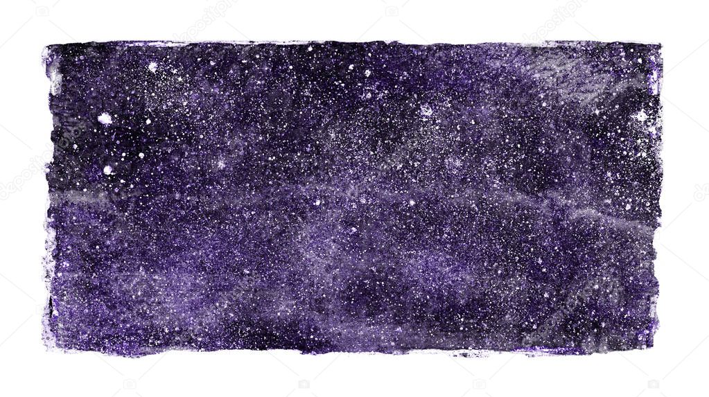 Watercolor galaxy background isolated on white