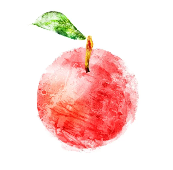 Watercolor apple on white — Stock Photo, Image