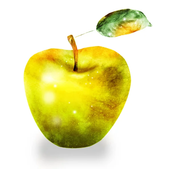 Aquarell Apfel auf Weiß — Stockfoto