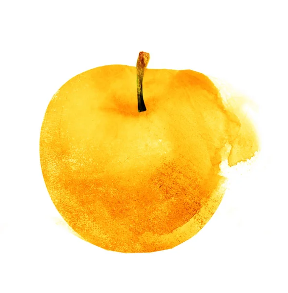 Acquerello mela su bianco — Foto Stock