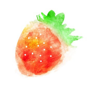 Suluboya beyaz çilek