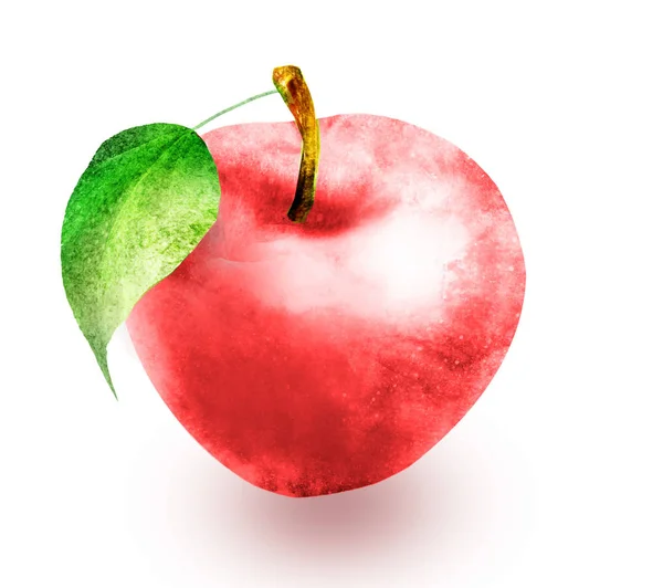 Watercolor apple on white — Stock Photo, Image