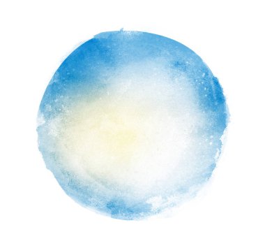 Arkaplan olarak beyaz üzerine suluboya daire