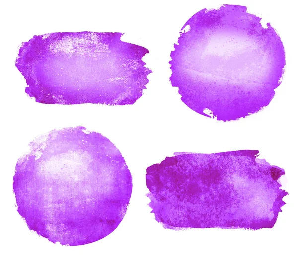 Four watercolor figures (square, circle, rectangle; triangle) on — Stock Photo, Image