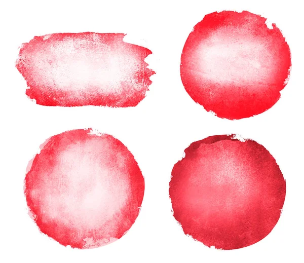 Four watercolor figures (square, circle, rectangle; triangle) on — Stock Photo, Image
