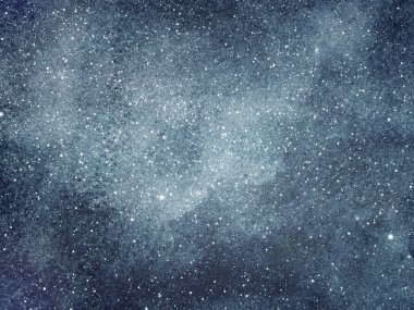 Arka planda yıldızlar olan gece gökyüzü. Suluboya