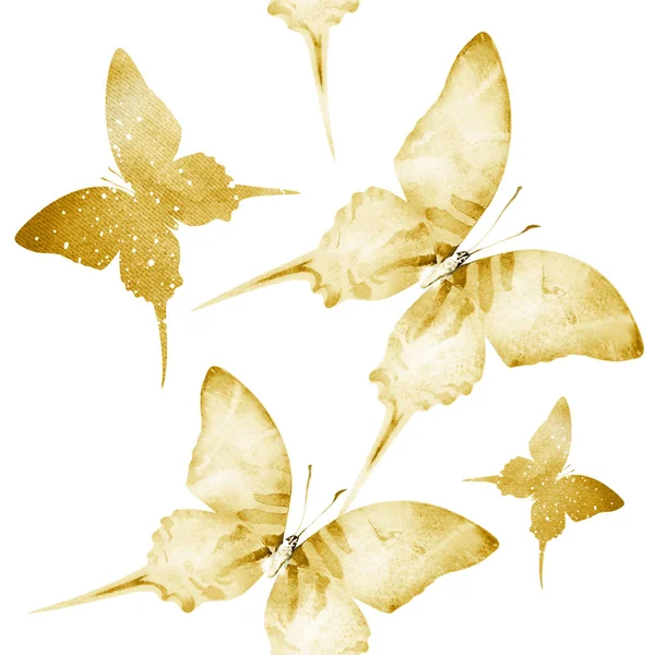 Akvarell zökkenőmentes minta pillangók — Stock Fotó