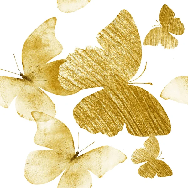 Symmetrical Pattern of Golden Butterflies ( Gold butterflies ) |  Photographic Print