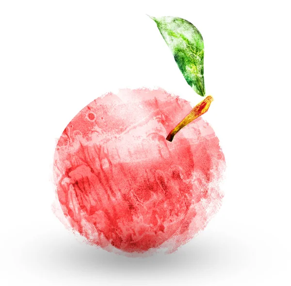 Акварель яблоко на белом — стоковое фото