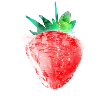 Suluboya beyaz çilek