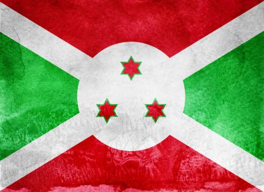Arka planda suluboya bayrak. Burundi.