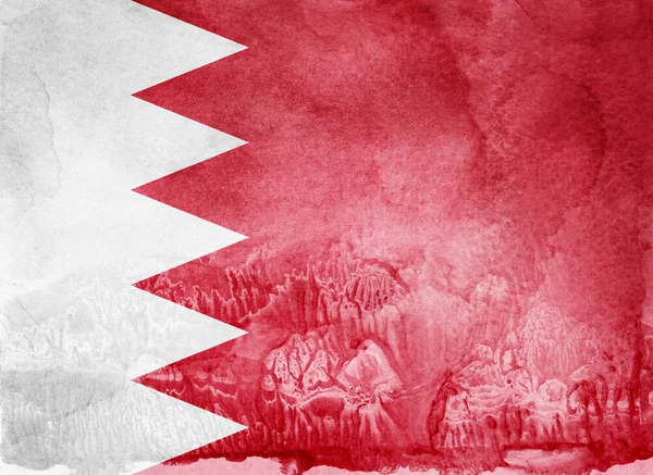Akvarell flagga på bakgrunden. Bahrain — Stockfoto