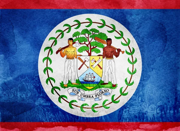 Aquarell Flagge auf dem Hintergrund. Belize — Stockfoto