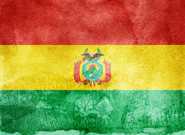 Watercolor flag on background. Bolivia — Stock Photo, Image